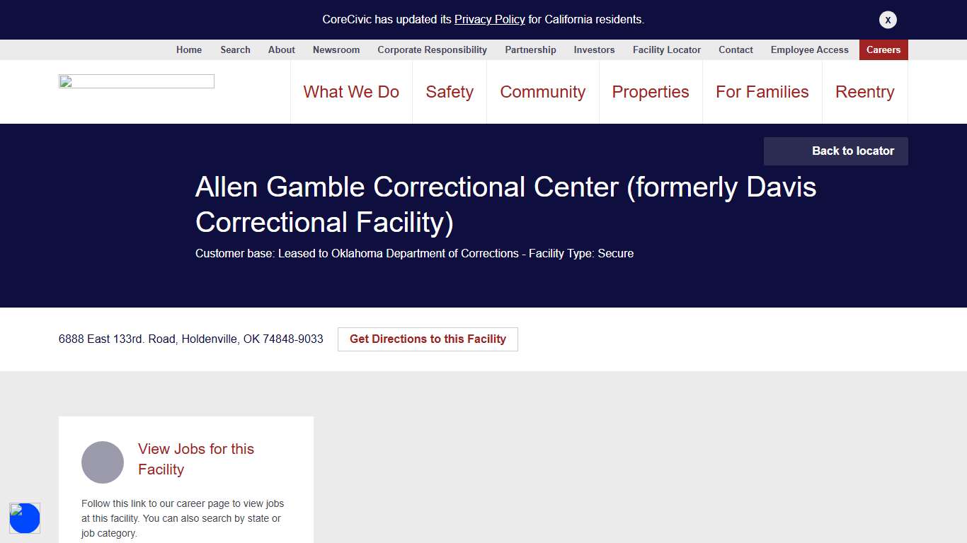 Allen Gamble Correctional Center (formerly Davis Correctional Facility)